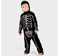 Den gode feen Skjelettkostyme sort med hette 5-6år 5-6år - Halloween
