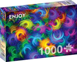 Enjoy puslespill 1000 Abstract Neon Feathers 1000 biter - Enjoy puzzle