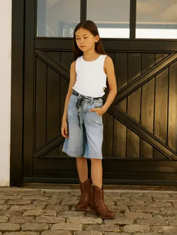 Name It Bella Skater Shorts  Medium Blue Denim - Name It