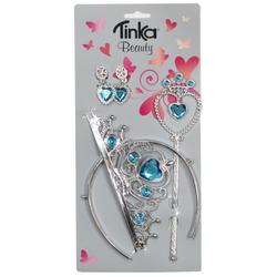 PRINSESSESETT TIARA, ØREPYNT, SEPTER BLÅ TINKA BEAUTY Blå - Tinka