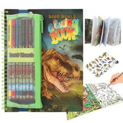 Dino World Fargeleggingsbok med fargeblyanter dinosaur bok - Dino World